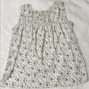 LOFT- White & Black,Cute Sleeveless Floral Top